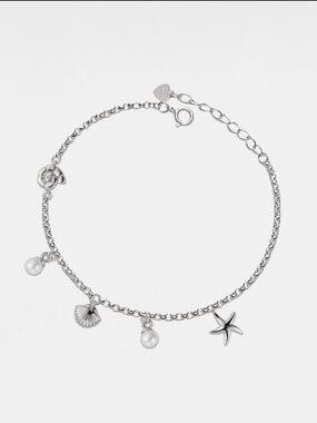 Seashell Starfish Charm Bracelet • Sterling Silver Jewelry 3 available